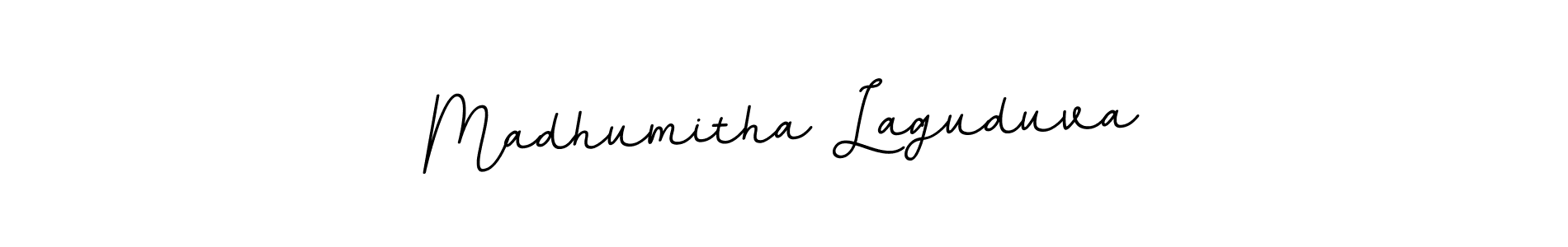 How to make Madhumitha Laguduva name signature. Use BallpointsItalic-DORy9 style for creating short signs online. This is the latest handwritten sign. Madhumitha Laguduva signature style 11 images and pictures png