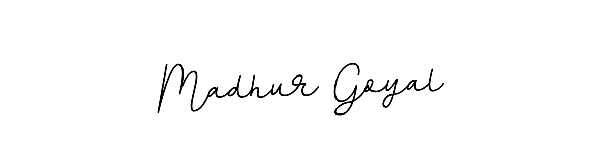 How to make Madhur Goyal name signature. Use BallpointsItalic-DORy9 style for creating short signs online. This is the latest handwritten sign. Madhur Goyal signature style 11 images and pictures png