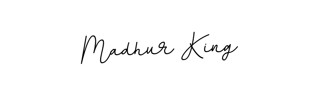 Madhur King stylish signature style. Best Handwritten Sign (BallpointsItalic-DORy9) for my name. Handwritten Signature Collection Ideas for my name Madhur King. Madhur King signature style 11 images and pictures png