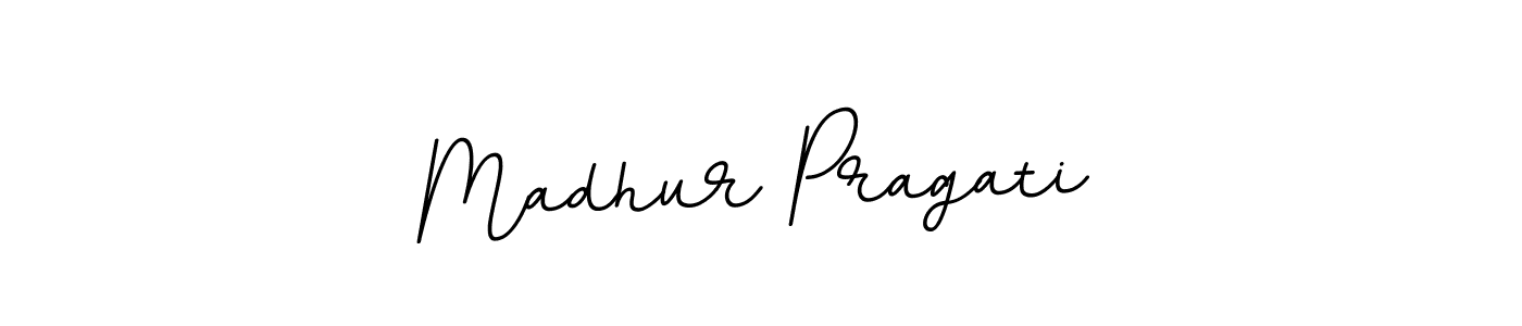 Make a beautiful signature design for name Madhur Pragati. With this signature (BallpointsItalic-DORy9) style, you can create a handwritten signature for free. Madhur Pragati signature style 11 images and pictures png