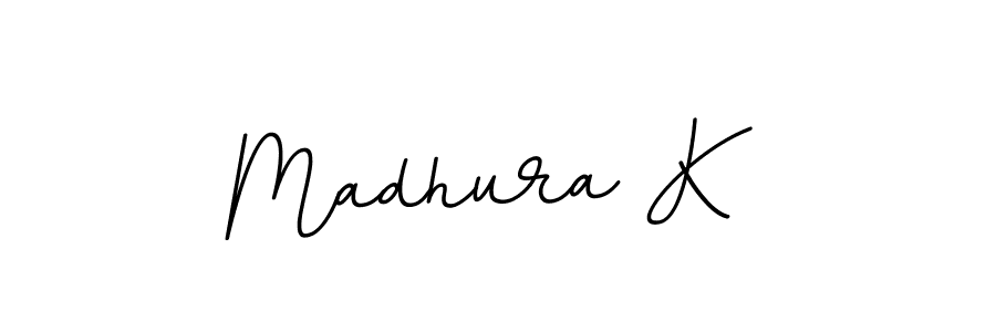 The best way (BallpointsItalic-DORy9) to make a short signature is to pick only two or three words in your name. The name Madhura K include a total of six letters. For converting this name. Madhura K signature style 11 images and pictures png