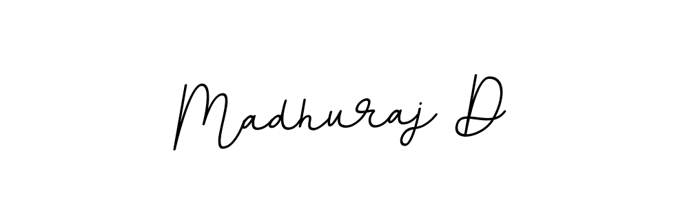 Make a beautiful signature design for name Madhuraj D. With this signature (BallpointsItalic-DORy9) style, you can create a handwritten signature for free. Madhuraj D signature style 11 images and pictures png