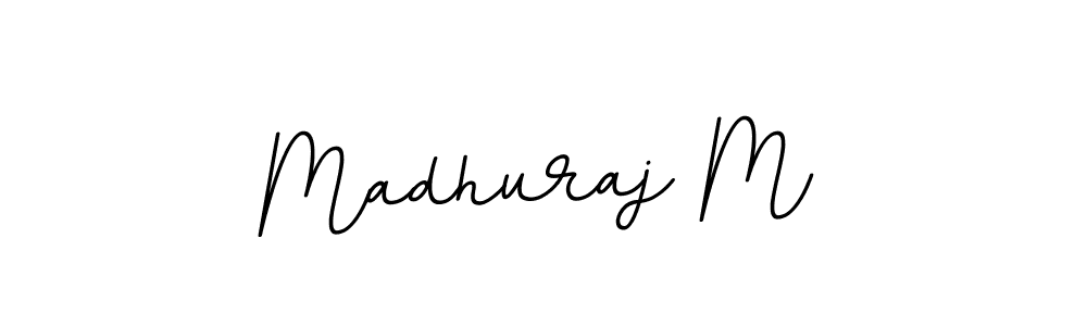 Create a beautiful signature design for name Madhuraj M. With this signature (BallpointsItalic-DORy9) fonts, you can make a handwritten signature for free. Madhuraj M signature style 11 images and pictures png