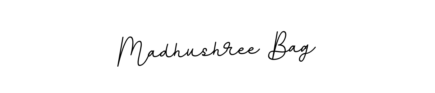 Use a signature maker to create a handwritten signature online. With this signature software, you can design (BallpointsItalic-DORy9) your own signature for name Madhushree Bag. Madhushree Bag signature style 11 images and pictures png
