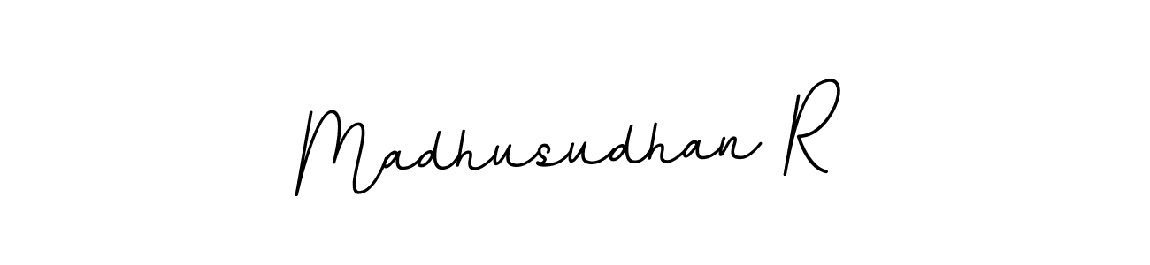 You should practise on your own different ways (BallpointsItalic-DORy9) to write your name (Madhusudhan R) in signature. don't let someone else do it for you. Madhusudhan R signature style 11 images and pictures png