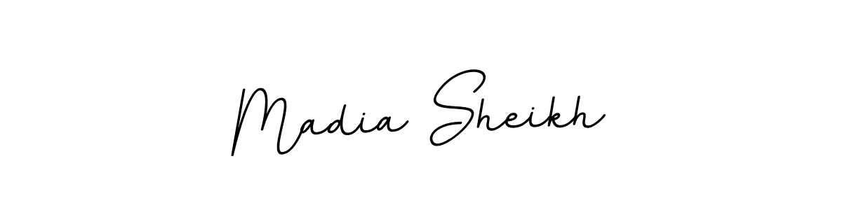 Use a signature maker to create a handwritten signature online. With this signature software, you can design (BallpointsItalic-DORy9) your own signature for name Madia Sheikh. Madia Sheikh signature style 11 images and pictures png