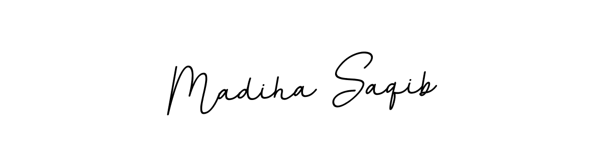 This is the best signature style for the Madiha Saqib name. Also you like these signature font (BallpointsItalic-DORy9). Mix name signature. Madiha Saqib signature style 11 images and pictures png