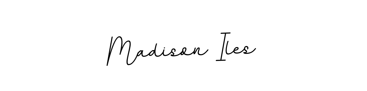 Use a signature maker to create a handwritten signature online. With this signature software, you can design (BallpointsItalic-DORy9) your own signature for name Madison Iles. Madison Iles signature style 11 images and pictures png