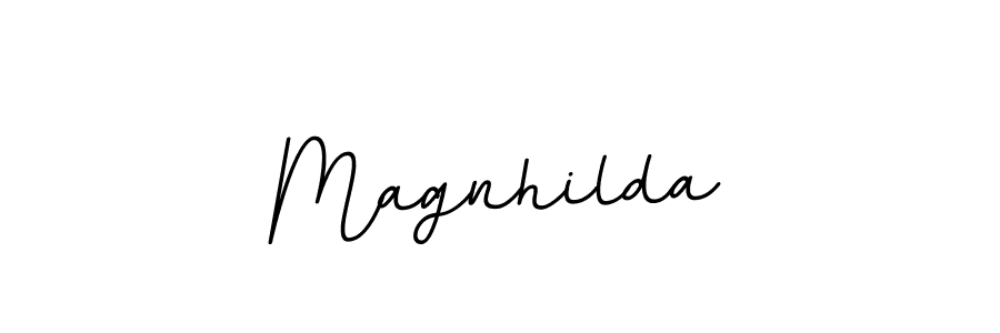 Use a signature maker to create a handwritten signature online. With this signature software, you can design (BallpointsItalic-DORy9) your own signature for name Magnhilda. Magnhilda signature style 11 images and pictures png