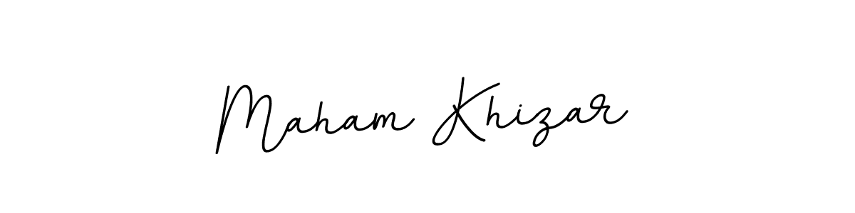 Create a beautiful signature design for name Maham Khizar. With this signature (BallpointsItalic-DORy9) fonts, you can make a handwritten signature for free. Maham Khizar signature style 11 images and pictures png