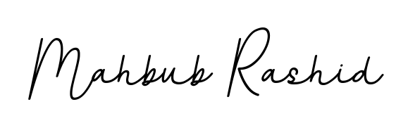 Create your official email sign-off with Mahbub Rashid name in BallpointsItalic-DORy9 style. Crisp, clean, and perfectly legible across all screens. Mahbub Rashid signature style 11 images and pictures png