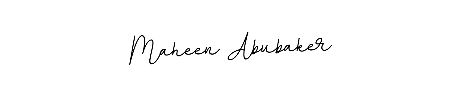 Create a beautiful signature design for name Maheen Abubaker. With this signature (BallpointsItalic-DORy9) fonts, you can make a handwritten signature for free. Maheen Abubaker signature style 11 images and pictures png
