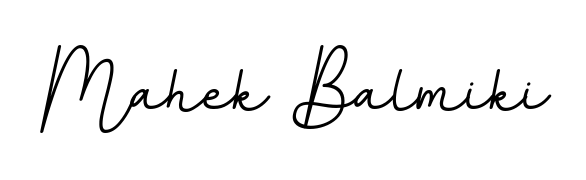 Get an exclusive digital autograph for Mahek Balmiki. The BallpointsItalic-DORy9 typeface captures the charm of real penmanship on paper. Mahek Balmiki signature style 11 images and pictures png