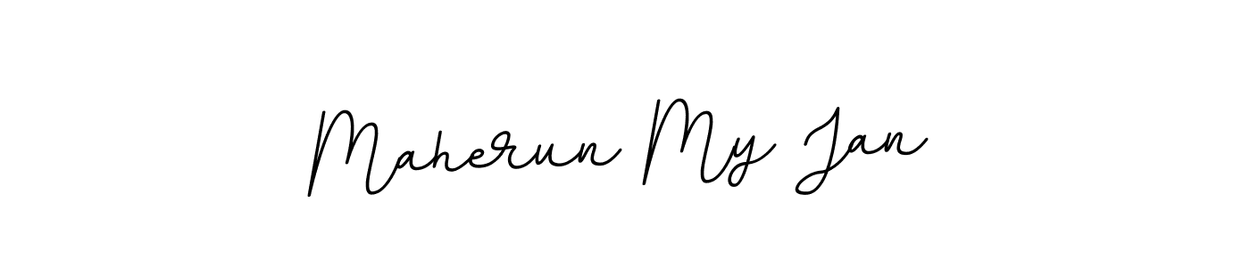 Also You can easily find your signature by using the search form. We will create Maherun My Jan name handwritten signature images for you free of cost using BallpointsItalic-DORy9 sign style. Maherun My Jan signature style 11 images and pictures png