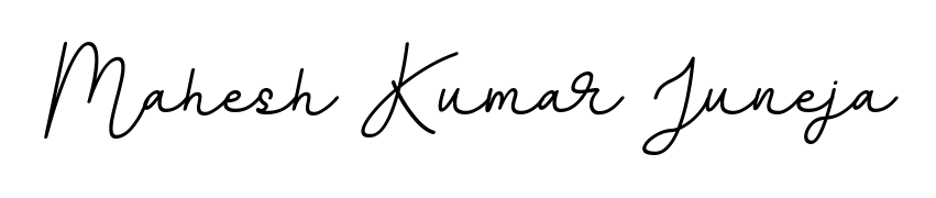 Designed for modern professionals: Mahesh Kumar Juneja name signature crafted with BallpointsItalic-DORy9 script. Ready for digital PDF workflows. Mahesh Kumar Juneja signature style 11 images and pictures png