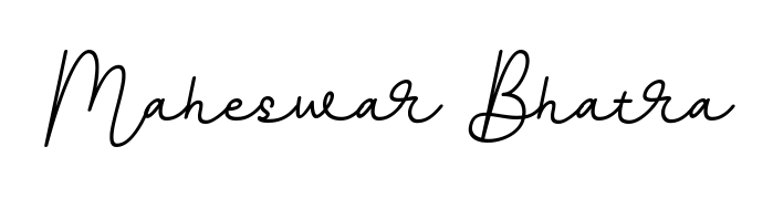 Express your personality with a custom Maheswar Bhatra signature crafted with BallpointsItalic-DORy9 typography. Free transparent PNG download available. Maheswar Bhatra signature style 11 images and pictures png
