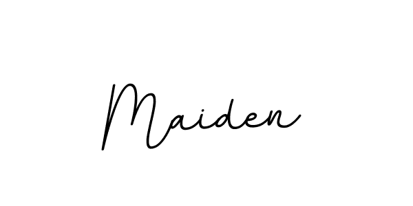 Use a signature maker to create a handwritten signature online. With this signature software, you can design (BallpointsItalic-DORy9) your own signature for name Maiden. Maiden signature style 11 images and pictures png