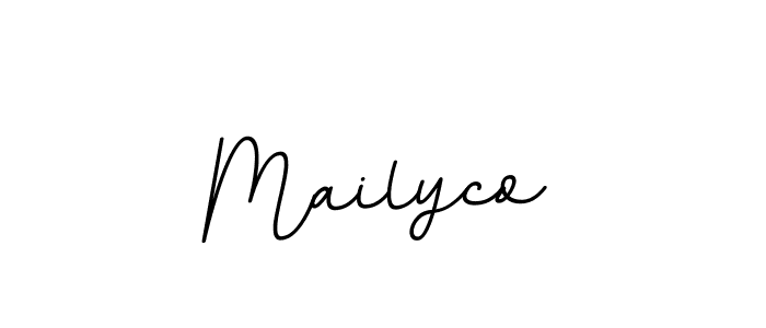 How to make Mailyco name signature. Use BallpointsItalic-DORy9 style for creating short signs online. This is the latest handwritten sign. Mailyco signature style 11 images and pictures png