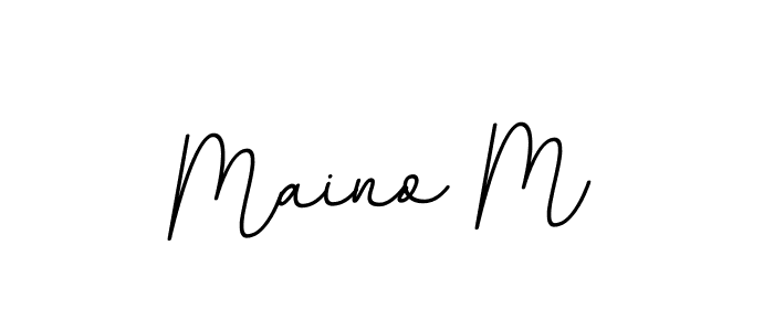 Use a signature maker to create a handwritten signature online. With this signature software, you can design (BallpointsItalic-DORy9) your own signature for name Maino M. Maino M signature style 11 images and pictures png