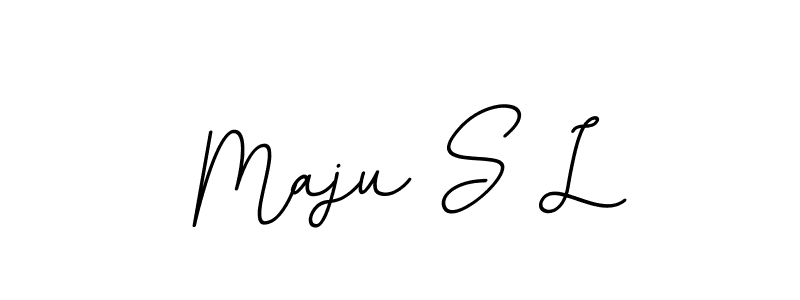 How to make Maju S L name signature. Use BallpointsItalic-DORy9 style for creating short signs online. This is the latest handwritten sign. Maju S L signature style 11 images and pictures png