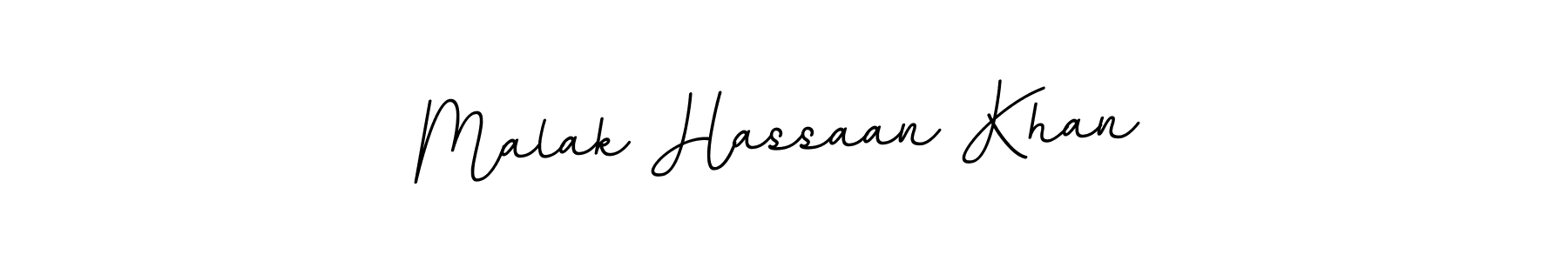 Make a beautiful signature design for name Malak Hassaan Khan. With this signature (BallpointsItalic-DORy9) style, you can create a handwritten signature for free. Malak Hassaan Khan signature style 11 images and pictures png