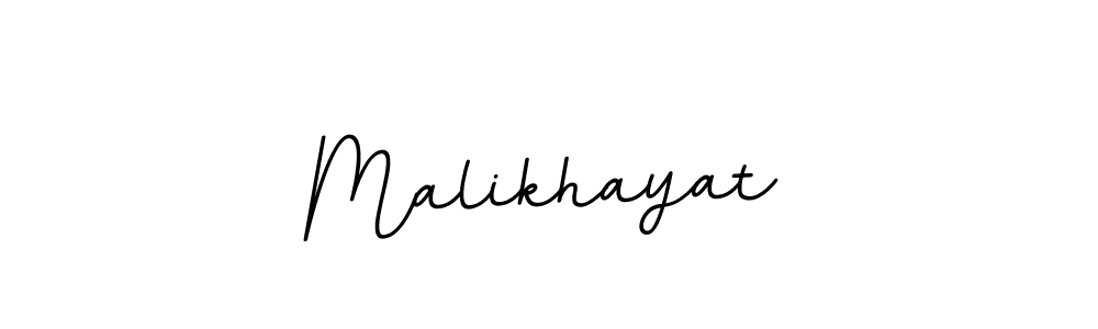 How to make Malikhayat name signature. Use BallpointsItalic-DORy9 style for creating short signs online. This is the latest handwritten sign. Malikhayat signature style 11 images and pictures png