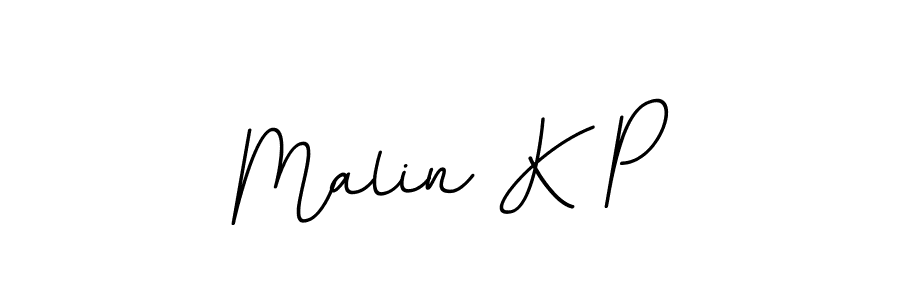How to make Malin K P name signature. Use BallpointsItalic-DORy9 style for creating short signs online. This is the latest handwritten sign. Malin K P signature style 11 images and pictures png