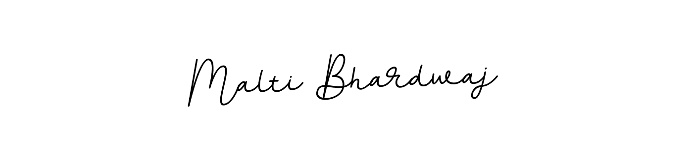 How to make Malti Bhardwaj name signature. Use BallpointsItalic-DORy9 style for creating short signs online. This is the latest handwritten sign. Malti Bhardwaj signature style 11 images and pictures png