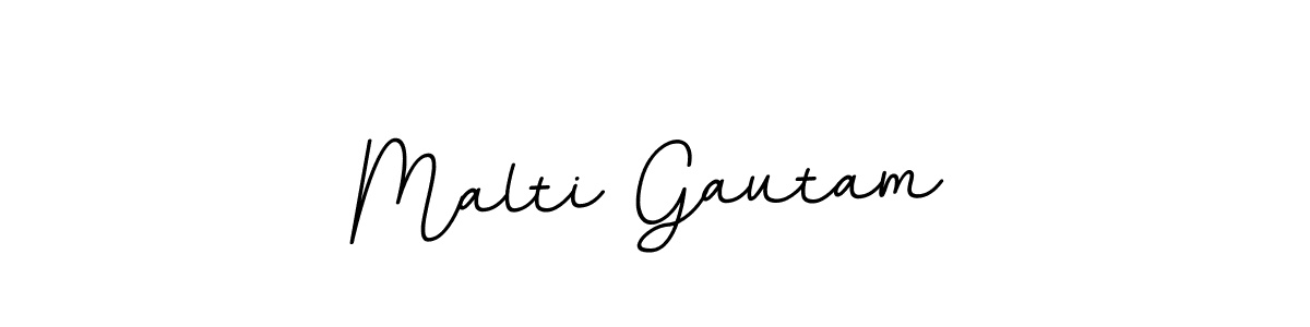 Use a signature maker to create a handwritten signature online. With this signature software, you can design (BallpointsItalic-DORy9) your own signature for name Malti Gautam. Malti Gautam signature style 11 images and pictures png