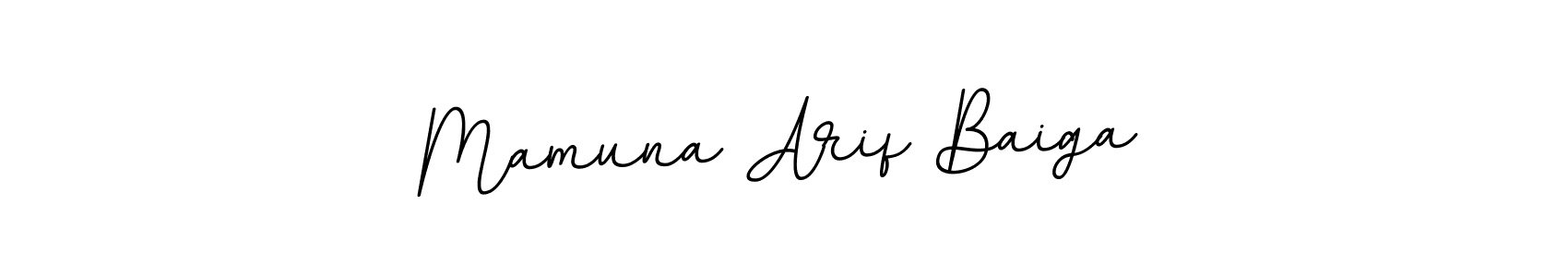 Create a beautiful signature design for name Mamuna Arif Baiga. With this signature (BallpointsItalic-DORy9) fonts, you can make a handwritten signature for free. Mamuna Arif Baiga signature style 11 images and pictures png