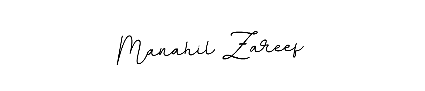 Design your own signature with our free online signature maker. With this signature software, you can create a handwritten (BallpointsItalic-DORy9) signature for name Manahil Zareef. Manahil Zareef signature style 11 images and pictures png