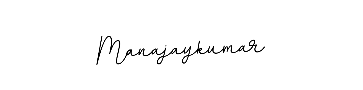 How to make Manajaykumar name signature. Use BallpointsItalic-DORy9 style for creating short signs online. This is the latest handwritten sign. Manajaykumar signature style 11 images and pictures png