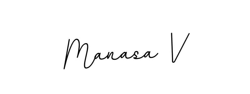Create a beautiful signature design for name Manasa V. With this signature (BallpointsItalic-DORy9) fonts, you can make a handwritten signature for free. Manasa V signature style 11 images and pictures png