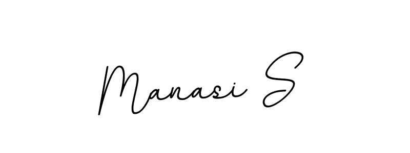 How to make Manasi S name signature. Use BallpointsItalic-DORy9 style for creating short signs online. This is the latest handwritten sign. Manasi S signature style 11 images and pictures png