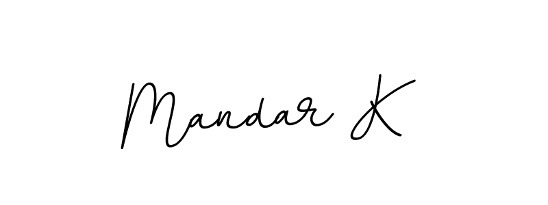 The best way (BallpointsItalic-DORy9) to make a short signature is to pick only two or three words in your name. The name Mandar K include a total of six letters. For converting this name. Mandar K signature style 11 images and pictures png