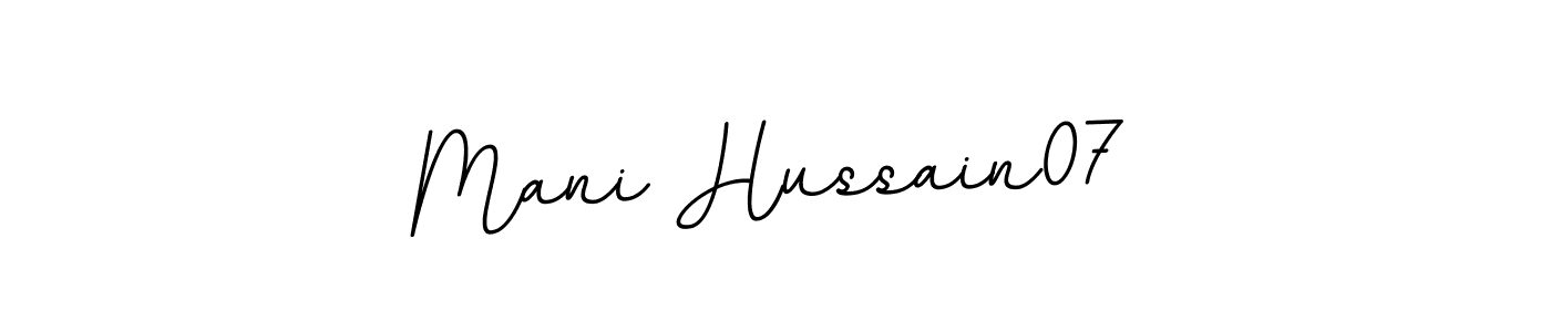 BallpointsItalic-DORy9 is a professional signature style that is perfect for those who want to add a touch of class to their signature. It is also a great choice for those who want to make their signature more unique. Get Mani Hussain07 name to fancy signature for free. Mani Hussain07 signature style 11 images and pictures png