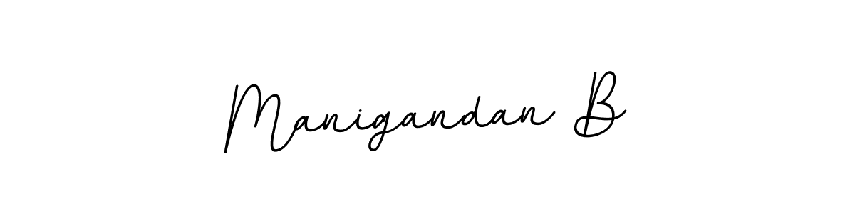 How to make Manigandan B name signature. Use BallpointsItalic-DORy9 style for creating short signs online. This is the latest handwritten sign. Manigandan B signature style 11 images and pictures png