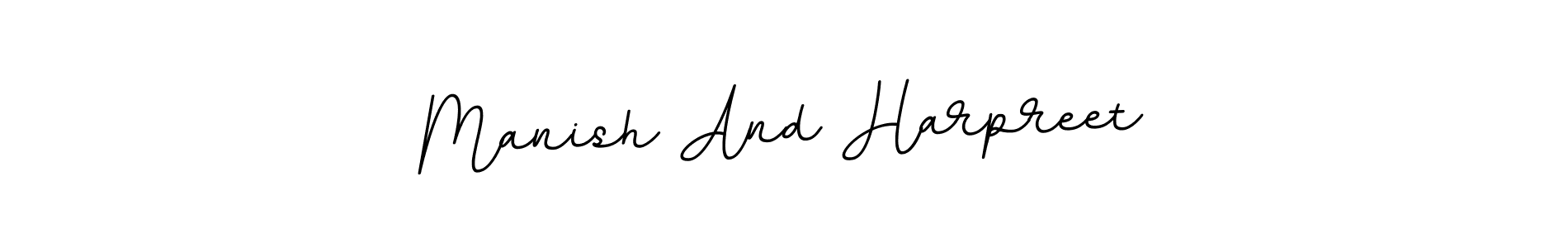 Create a beautiful signature design for name Manish And Harpreet. With this signature (BallpointsItalic-DORy9) fonts, you can make a handwritten signature for free. Manish And Harpreet signature style 11 images and pictures png