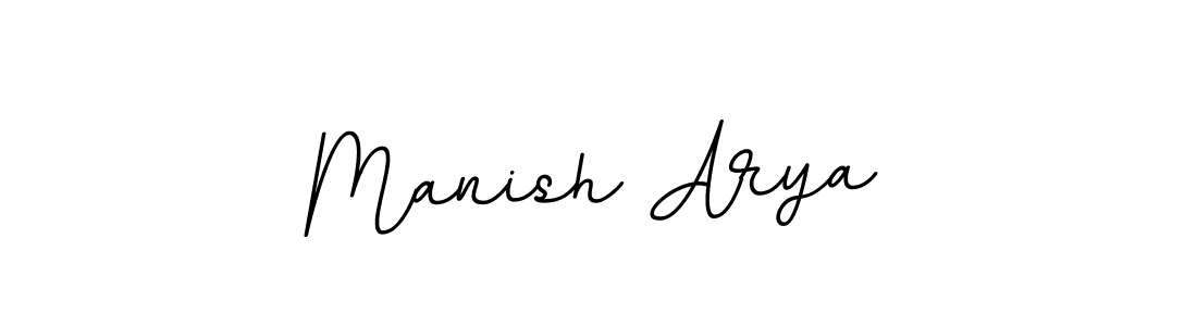 Design your own signature with our free online signature maker. With this signature software, you can create a handwritten (BallpointsItalic-DORy9) signature for name Manish Arya. Manish Arya signature style 11 images and pictures png