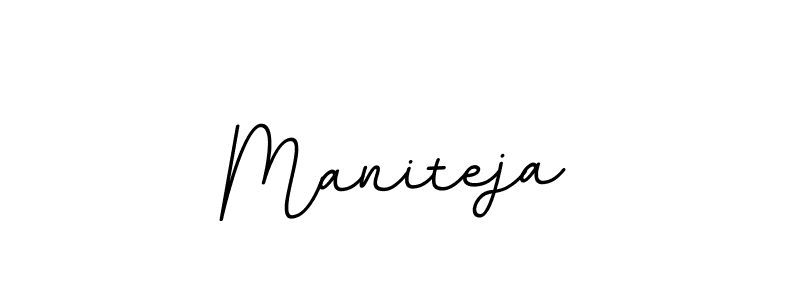 Use a signature maker to create a handwritten signature online. With this signature software, you can design (BallpointsItalic-DORy9) your own signature for name Maniteja. Maniteja signature style 11 images and pictures png