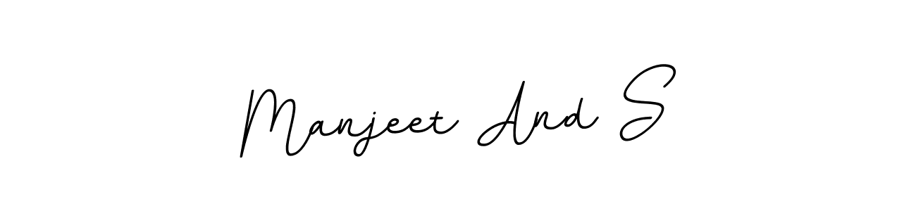 Create a beautiful signature design for name Manjeet And S. With this signature (BallpointsItalic-DORy9) fonts, you can make a handwritten signature for free. Manjeet And S signature style 11 images and pictures png