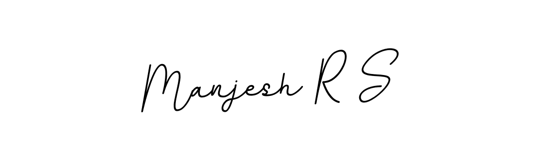 You should practise on your own different ways (BallpointsItalic-DORy9) to write your name (Manjesh R S) in signature. don't let someone else do it for you. Manjesh R S signature style 11 images and pictures png