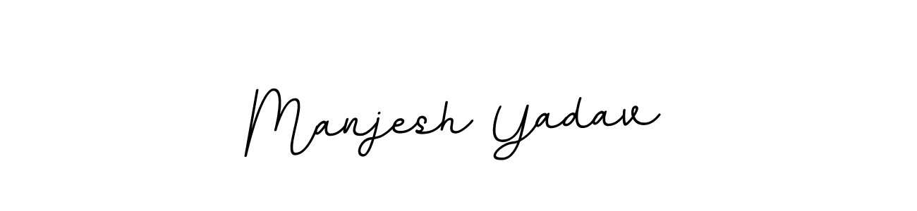 Use a signature maker to create a handwritten signature online. With this signature software, you can design (BallpointsItalic-DORy9) your own signature for name Manjesh Yadav. Manjesh Yadav signature style 11 images and pictures png