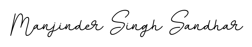 Try this chic Manjinder Singh Sandhar handwritten sign style. Using BallpointsItalic-DORy9 font elements, it gives your name a sleek, memorable identity. Manjinder Singh Sandhar signature style 11 images and pictures png