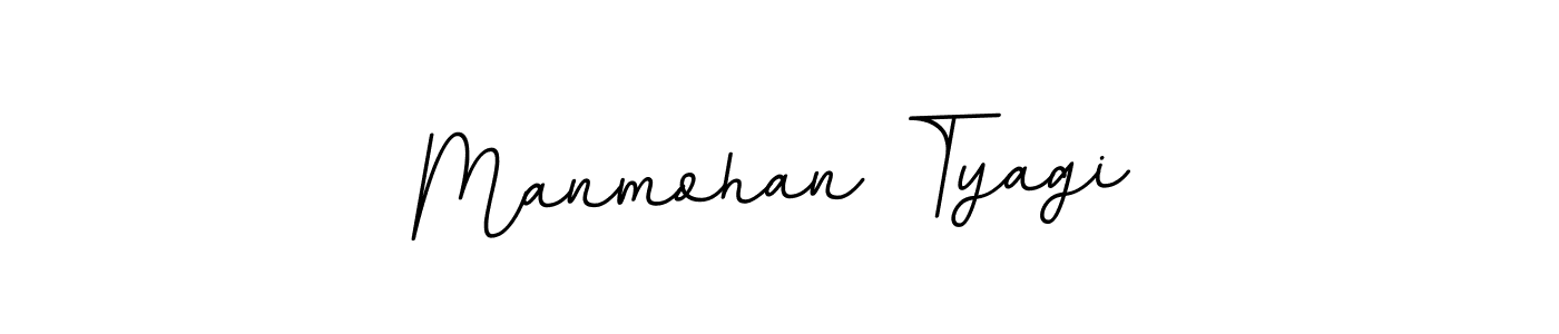 How to make Manmohan Tyagi name signature. Use BallpointsItalic-DORy9 style for creating short signs online. This is the latest handwritten sign. Manmohan Tyagi signature style 11 images and pictures png