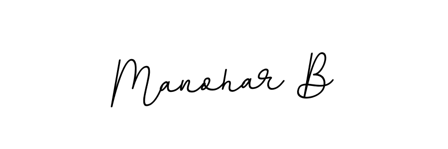 Design your own signature with our free online signature maker. With this signature software, you can create a handwritten (BallpointsItalic-DORy9) signature for name Manohar B. Manohar B signature style 11 images and pictures png