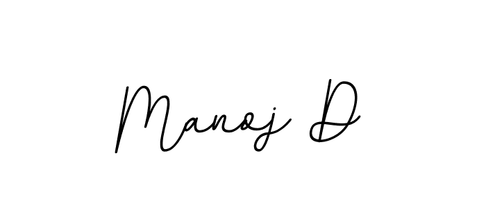 Design your own signature with our free online signature maker. With this signature software, you can create a handwritten (BallpointsItalic-DORy9) signature for name Manoj D. Manoj D signature style 11 images and pictures png