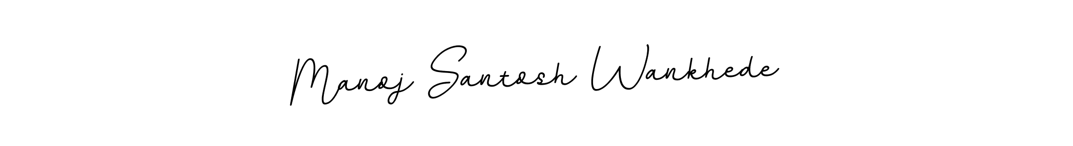 How to make Manoj Santosh Wankhede name signature. Use BallpointsItalic-DORy9 style for creating short signs online. This is the latest handwritten sign. Manoj Santosh Wankhede signature style 11 images and pictures png
