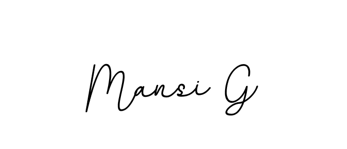 It looks lik you need a new signature style for name Mansi G. Design unique handwritten (BallpointsItalic-DORy9) signature with our free signature maker in just a few clicks. Mansi G signature style 11 images and pictures png