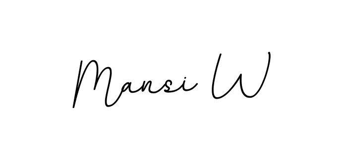 Create a beautiful signature design for name Mansi W. With this signature (BallpointsItalic-DORy9) fonts, you can make a handwritten signature for free. Mansi W signature style 11 images and pictures png